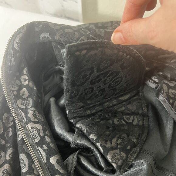 TONI MORGAN Women’s Black Cheetah Print Jacket Size Small Shoulder Pads Vintage - Picture 12 of 15